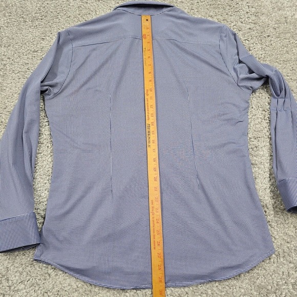 Mizzen Main Shirt Mens‎ XL Blue Check Spinnaker Trim Fit Stretch Long Sleeve - Picture 10 of 12